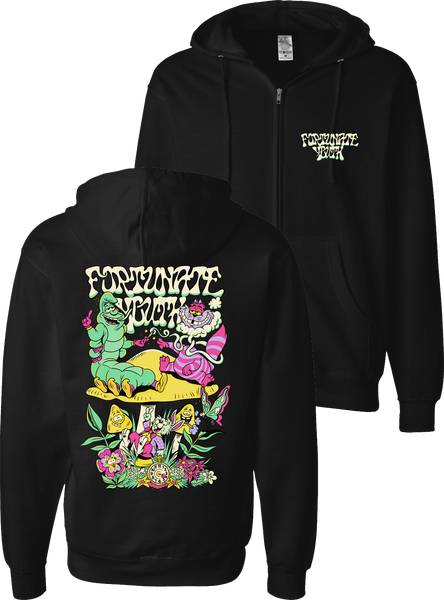 Alice 4/20 Zip Hoodie (Black) – Fortunate Youth