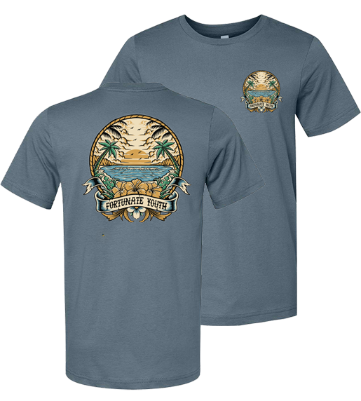 Iwan Sunset Tee (Slate Blue)