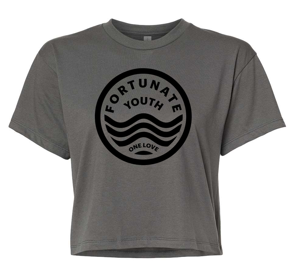 Women’s One Love Crop Tee (Charcoal)