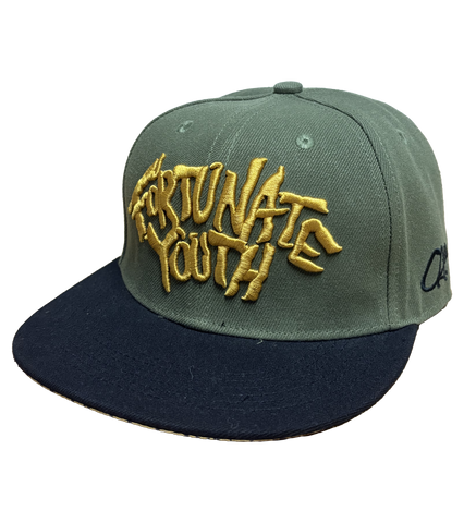 Rock Logo Snapback (Olive Green)