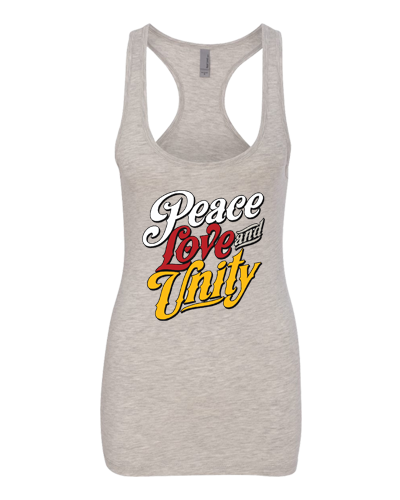 Women's Peace, Love & Unity Tank (Heather Gray)