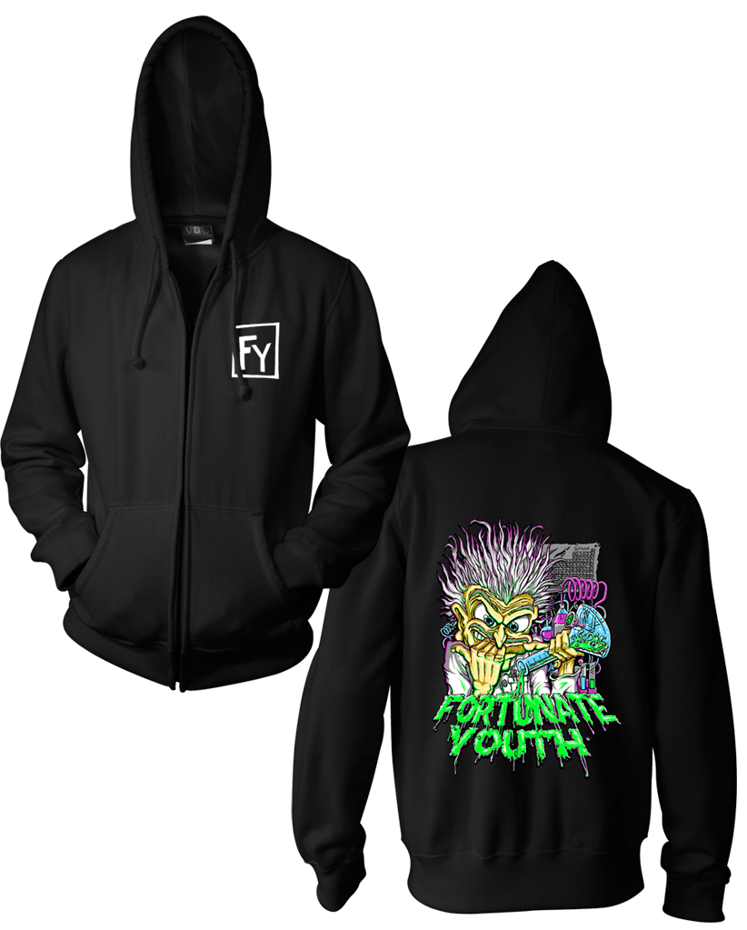 Mad Scientist Zip Hoodie (Black)