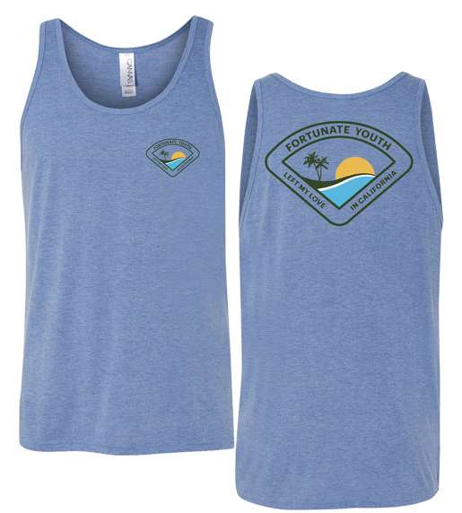 Left My Love in California Tank (Heather Blue)