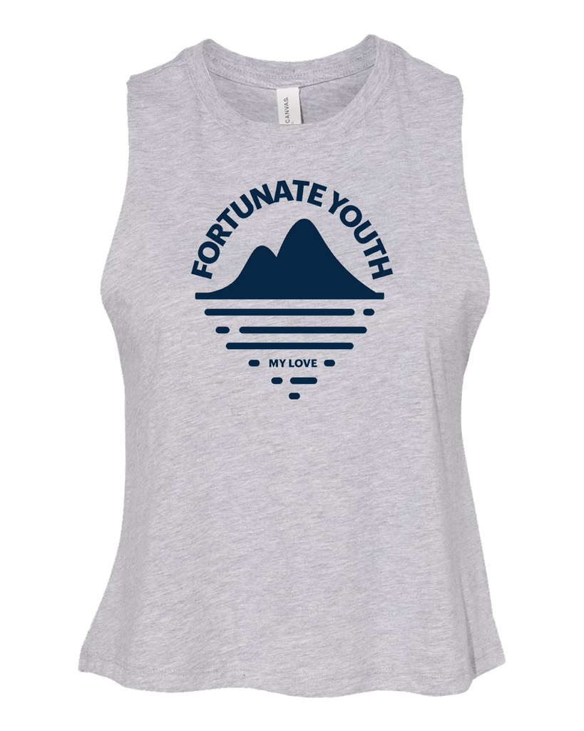 Women's My Love Crop Tank (Heather Gray)