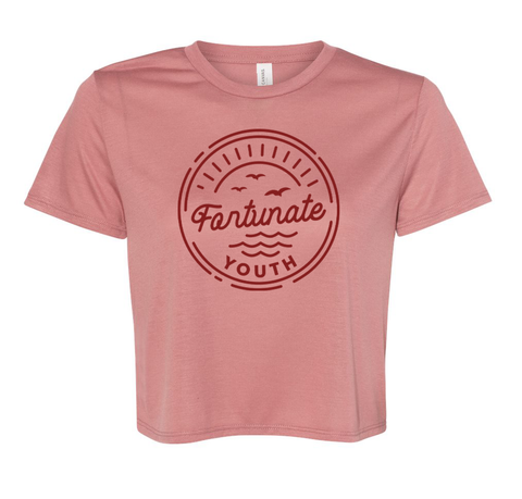 Women’s Birds Crop Tee (Mauve)