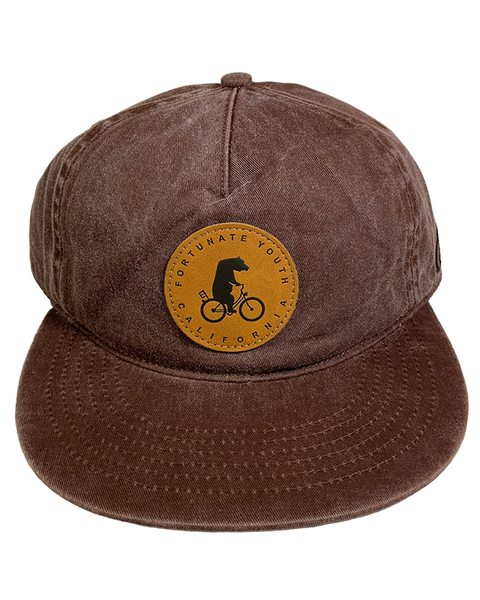 FY Bear on Bike Premium Unstructured Hats (Rust)