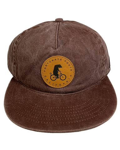 FY Bear on Bike Premium Unstructured Hats (Rust)