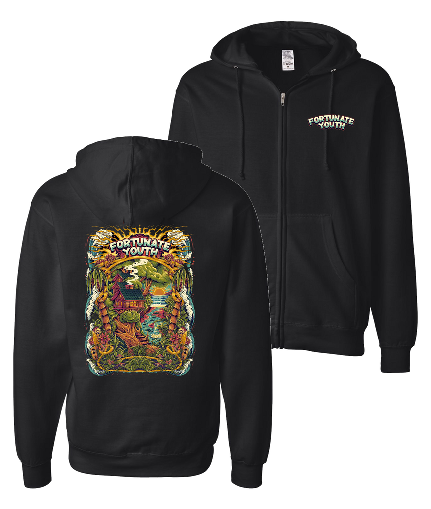 CA Vibes Zip Hoodie (Black) [No Small or Medium]