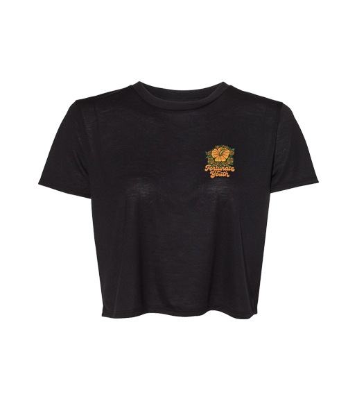 Women's GTRO Flower Crop Tee (Black)