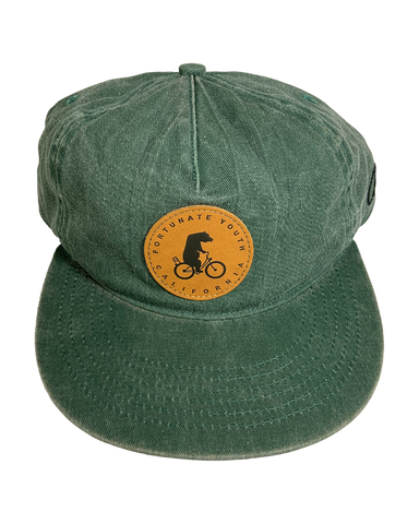 FY Bear on Bike Premium Unstructured Hats (Green)