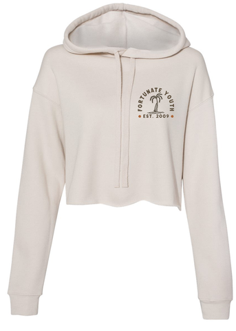 Women's Beach Palm Crop Hoodie (Heather Dust)