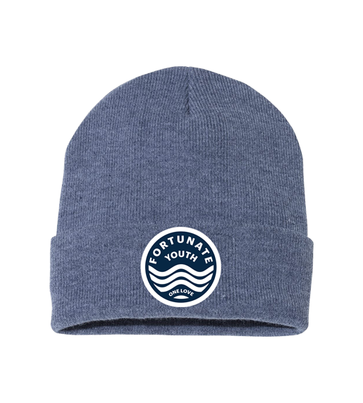 One Love Patch Beanie (Heather Light Navy)