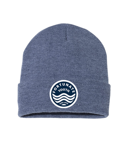 One Love Patch Beanie (Heather Light Navy)