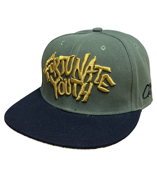 Rock Logo Snapback (Olive Green)