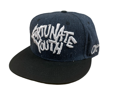 Heather Navy Rock Logo Snapback