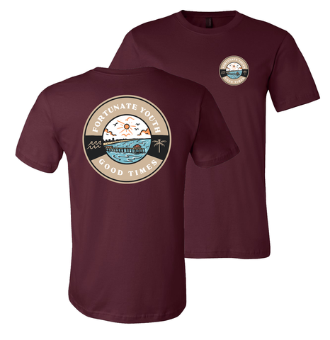 Pier Tee (Maroon)