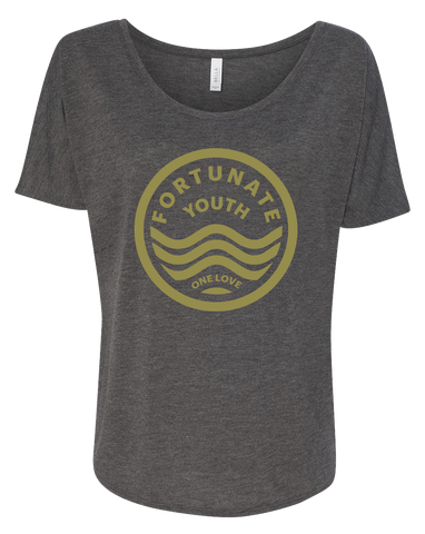 Womens One Love Slouch Tee - Grey