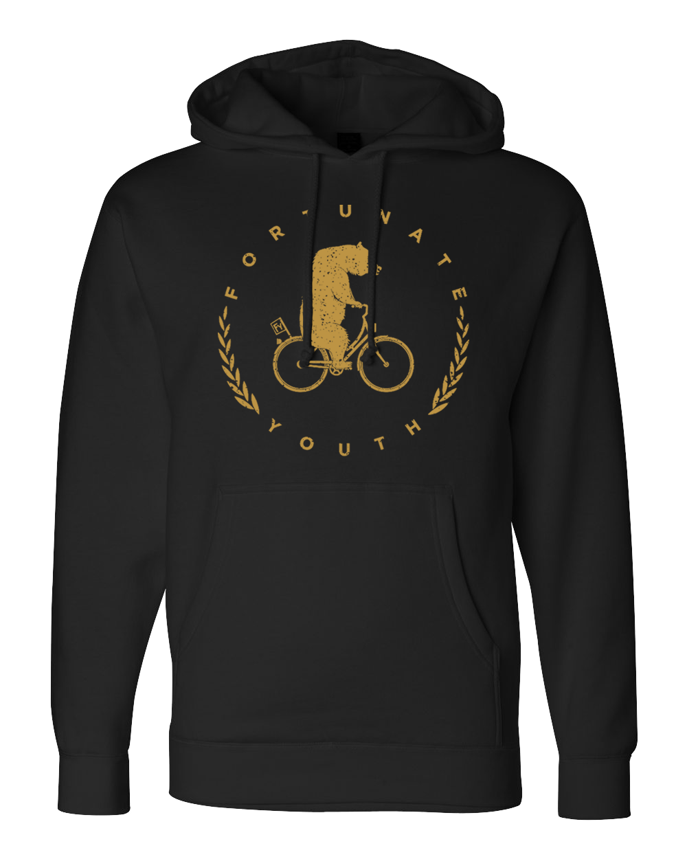 Bear Pullover Hoodie (Black) – Fortunate Youth